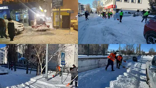 Ardahan'da karla mücadele sürüyor