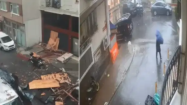 İstanbul’da fırtına: Çatı uçtu, bir kişi ölümden döndü