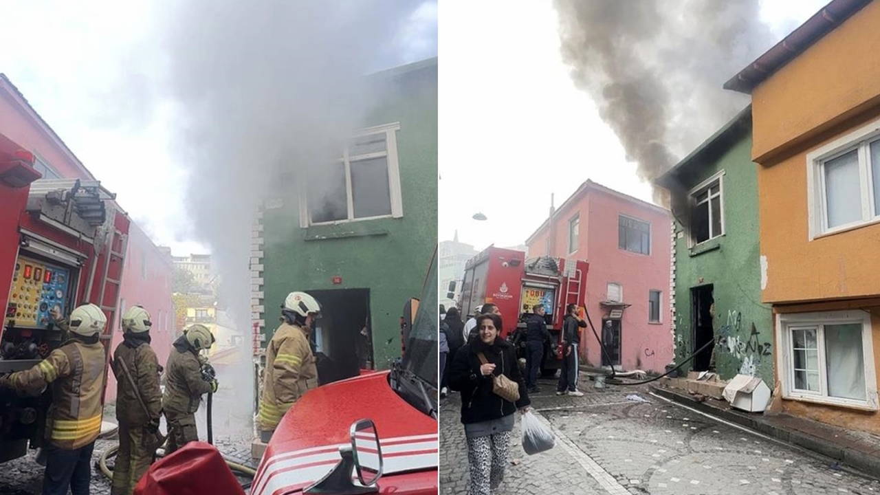 Fatih'te 2 katlı binada yangın paniği!