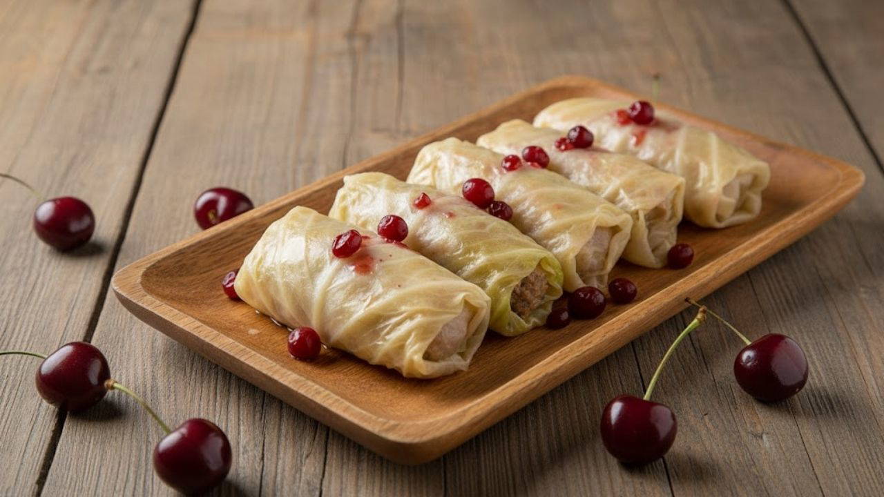 Davet sofralarına çok yakışan lezzet: Vişneli lahana sarması tarifi