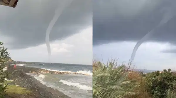 Hatay'da hortum çıktı: Denizde dev dalgalar oluştu