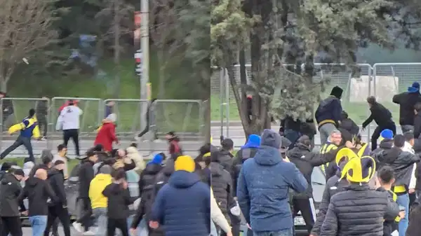 Güvenlik güçleri müdahale etti... Galatasaray - Fenerbahçe derbisi öncesi kavga çıktı!