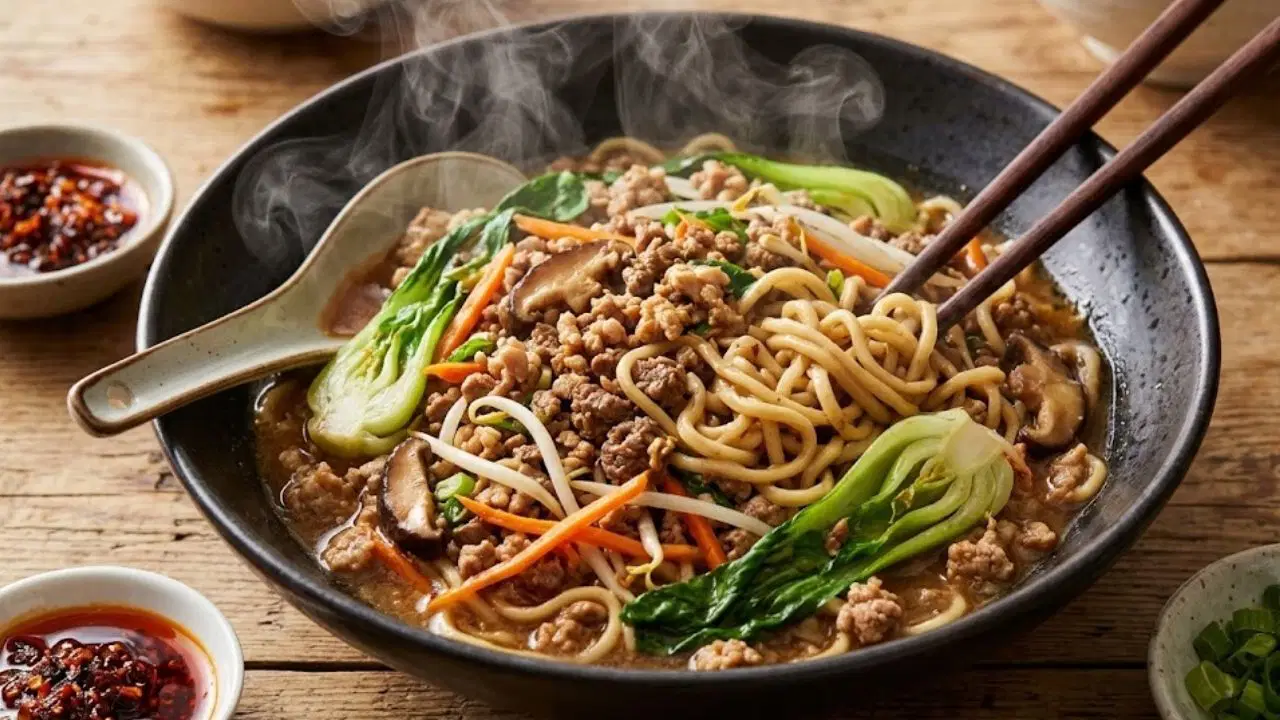 Dışarıdan sipariş etmeye son: Tek tencerede 15 dakikada kıymalı ve sebzeli Asya usulü noodle tarifi...