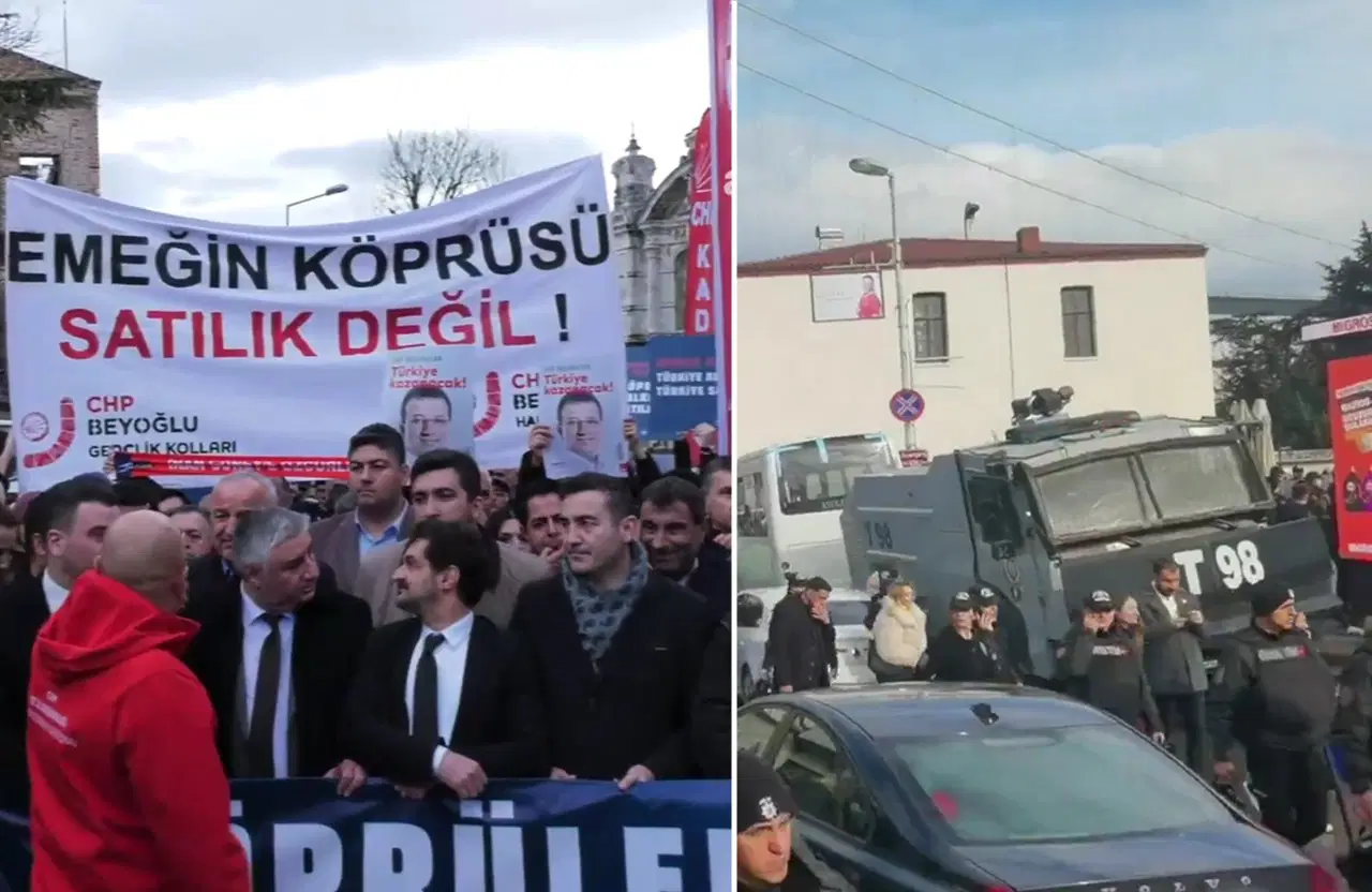 CHP'den köprülerin özelleştirilmesine karşı Beşiktaş'ta polis ablukası altında eylem!