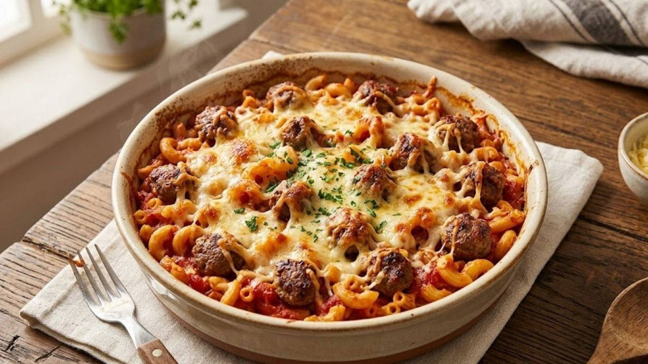 Akşam yemeğine pratik ve hızlı çözüm: Fırında köfteli makarna tarifi