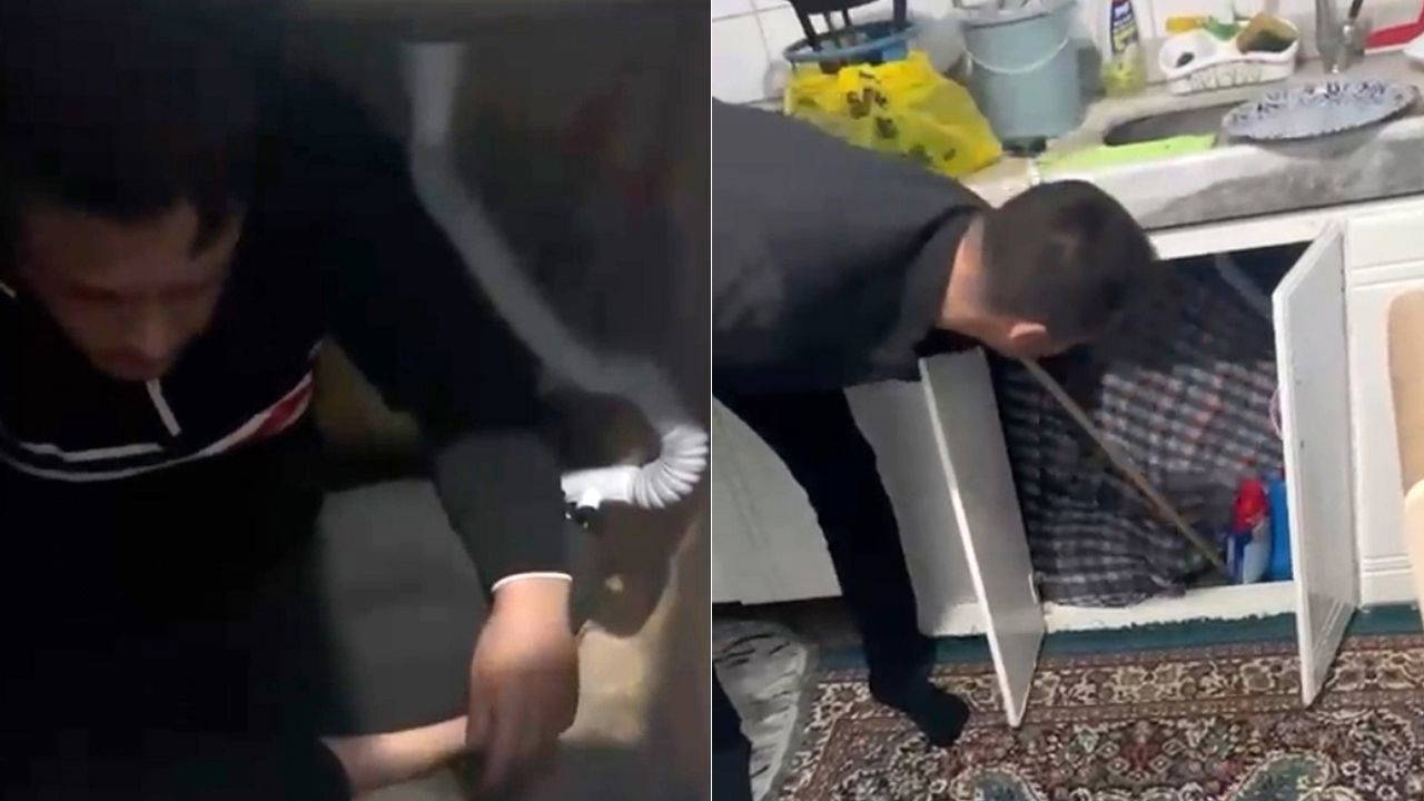 Firari hükümlü mutfak dolabından çıktı