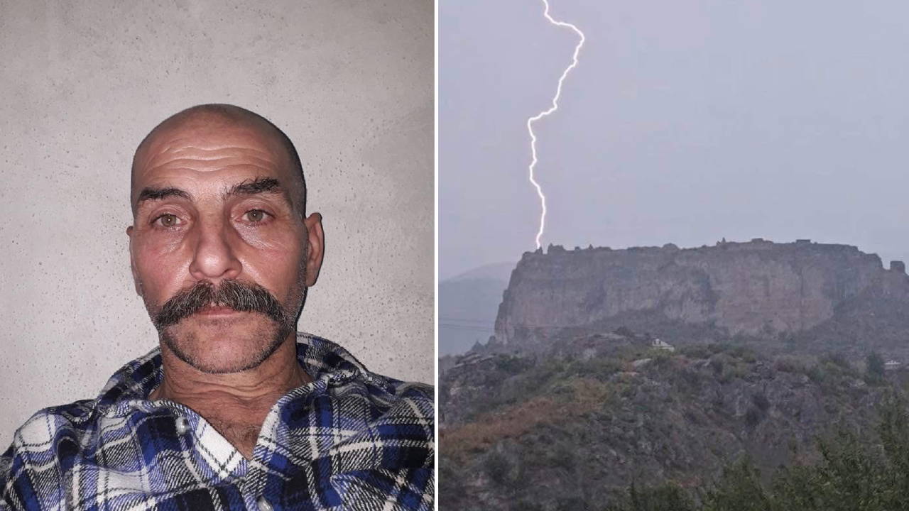 Hayvan otlatırken üzerine yıldırım düştü