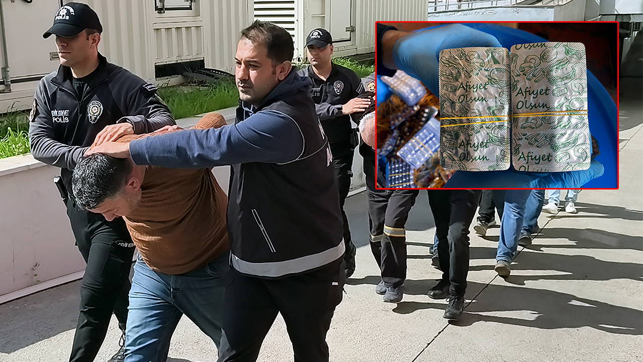 Zehir tacirlerinin akılalmaz yöntemi: Uyuşturucu haplara ‘afiyet olsun’ yazmışlar