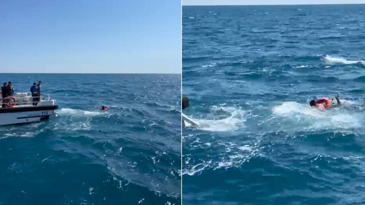 Denizde 3 saat bekledi: Yardımına deniz polisi yetişti!