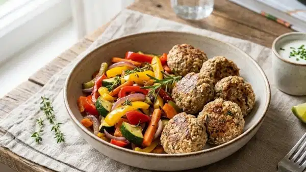 Klasik lezzete fit dokunuş: Yulaf kepekli yağsız anne köftesi ve sebze sotesi tarifi...