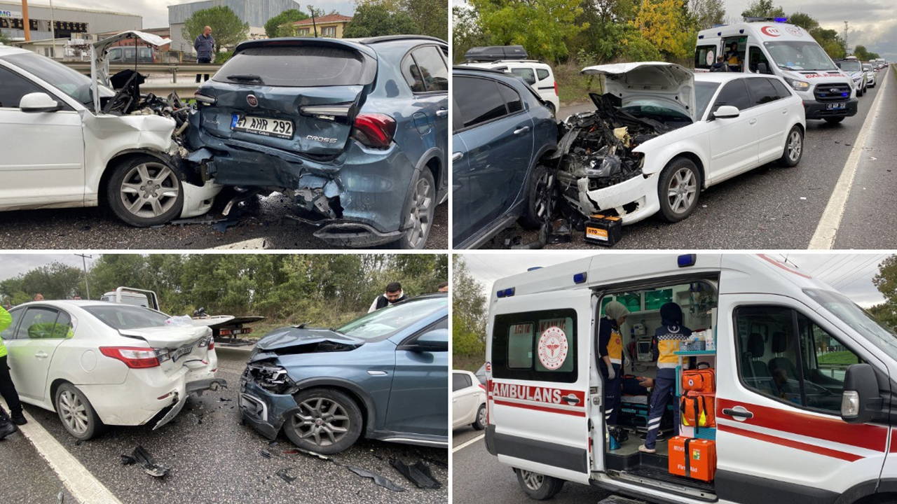 Kocaeli'de faciadan dönüldü! 5 otomobil zincirleme kazaya karıştı: 1’i çocuk, 5 yaralı