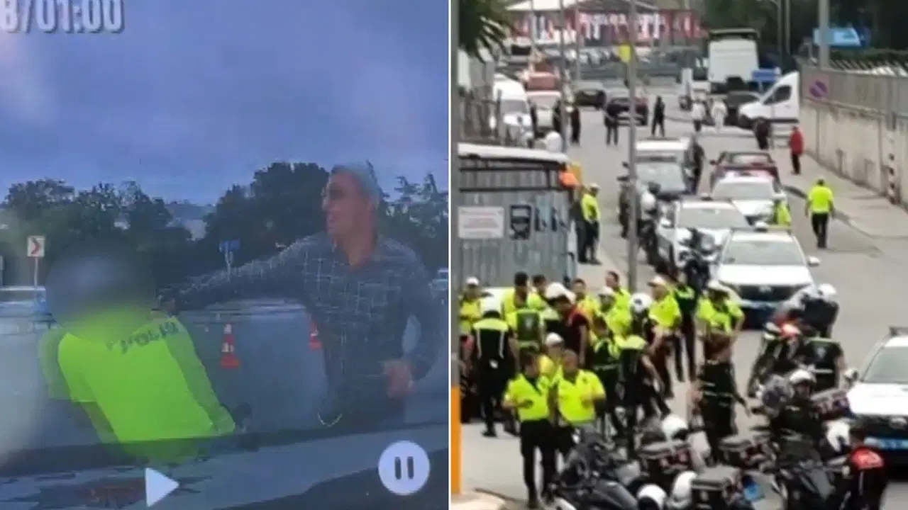 Polise bıçakla saldırı kamerada: Ayağından vurularak yakalandı