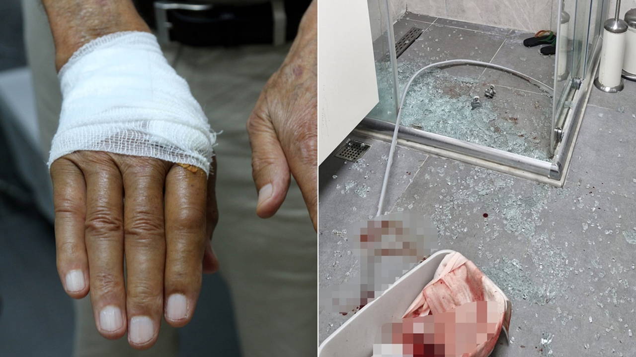 Duşa kabin camı patladı... Emekli akademisyen yaralandı!