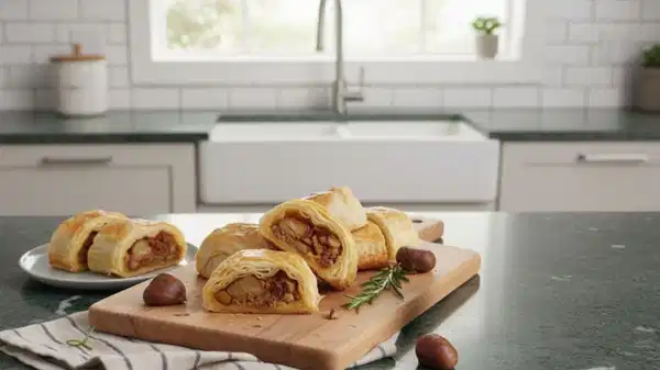 Çay saatlerinin yeni favorisi: Çıtır çıtır kestaneli börek tarifi