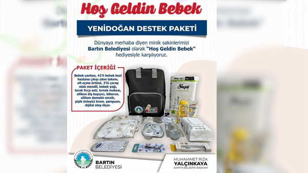 Bartın Belediyesi'nden ‘Hoş geldin bebek' paketi