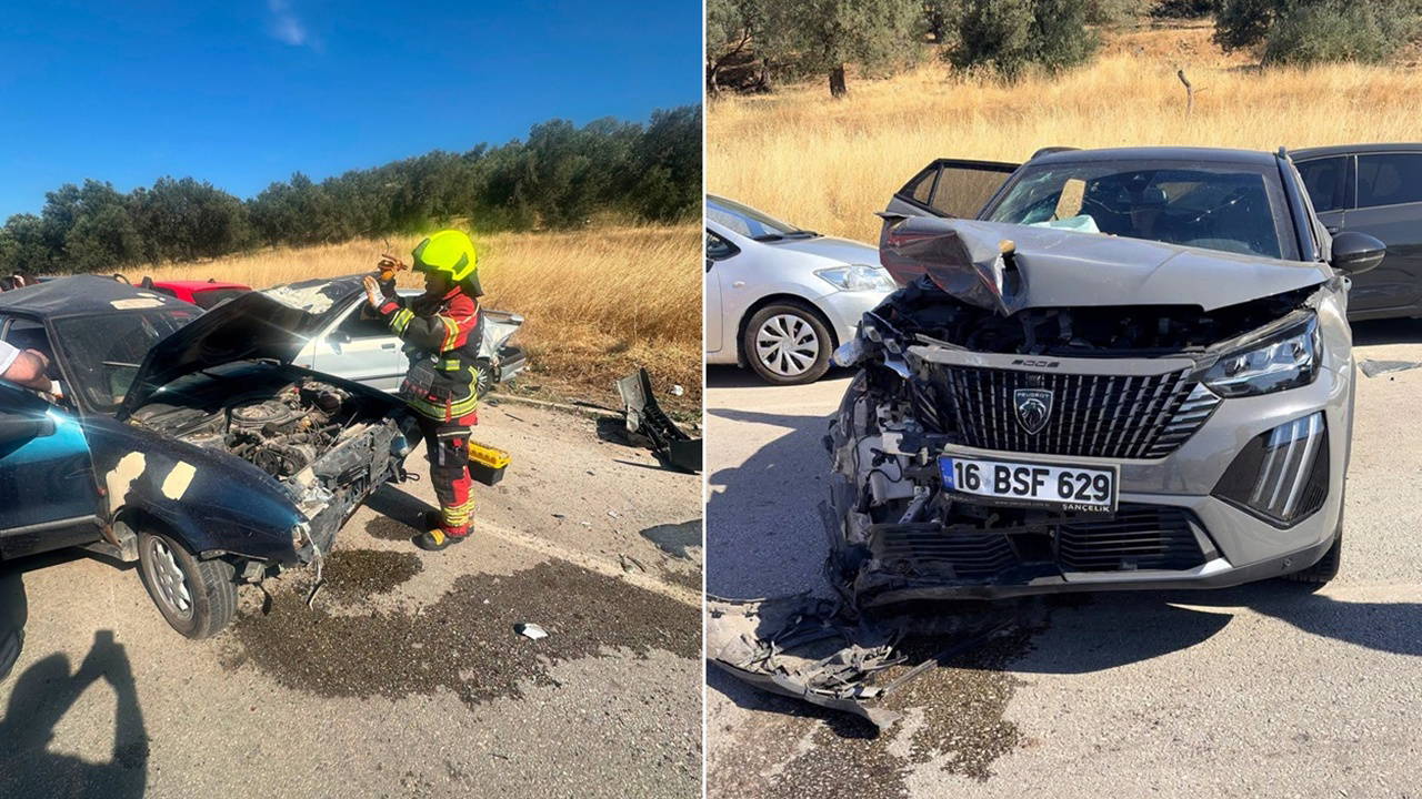 4 araç Ayvalık'ta birbirine girdi: 6 kişi yaralandı