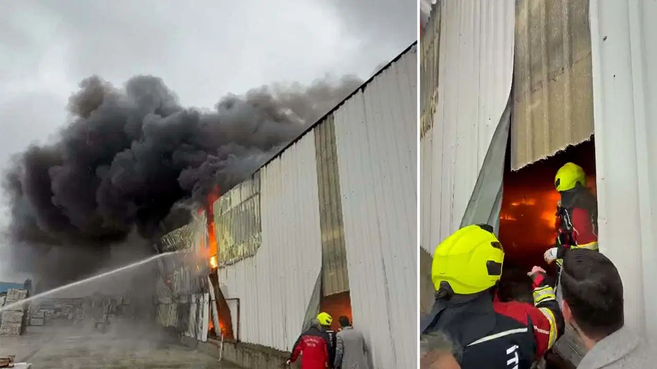 Balıkesir'de korutan depo yangını!