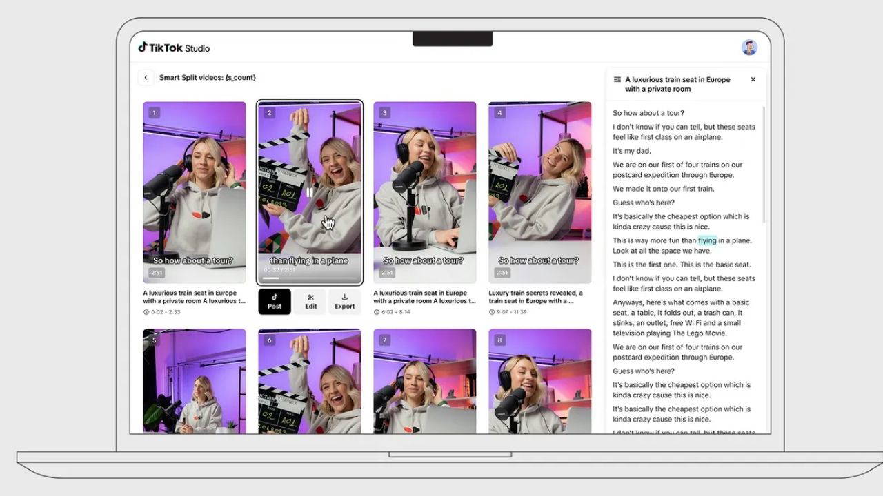 TikTok, uzun videoları otomatik olarak bölümlere ayıran özelliği duyurdu
