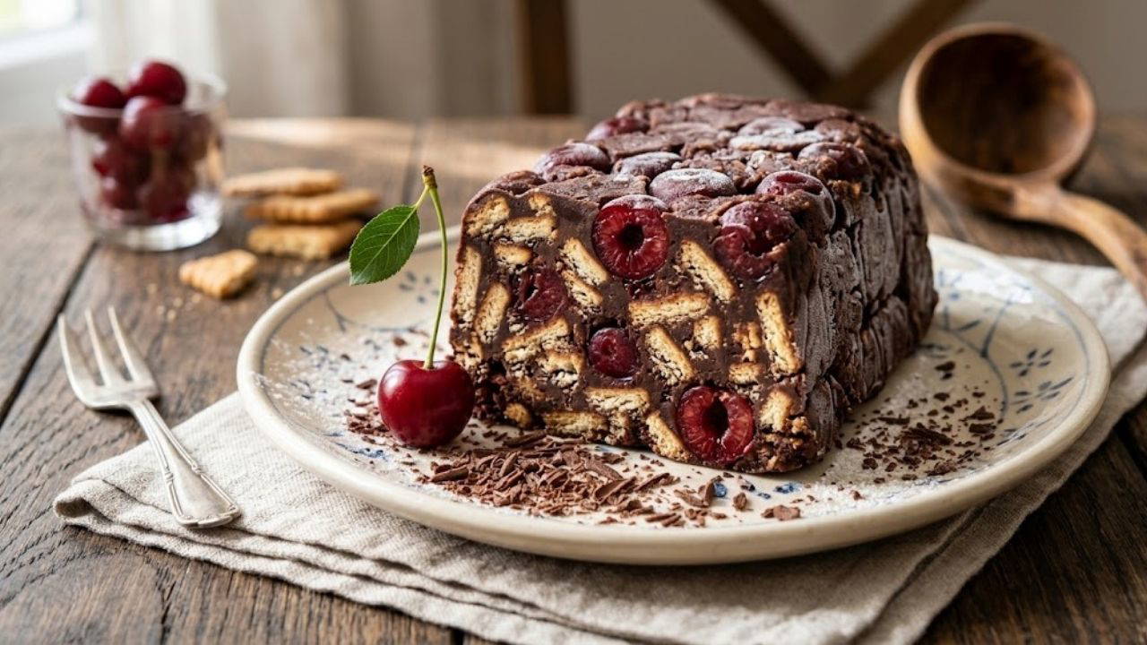 Çikolata ve vişnenin nefis uyumu: Vişneli mozaik pasta tarifi