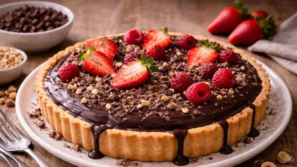 Yoğun aromasıyla damak çatlatan lezzet: Çikolata soslu tart tarifi