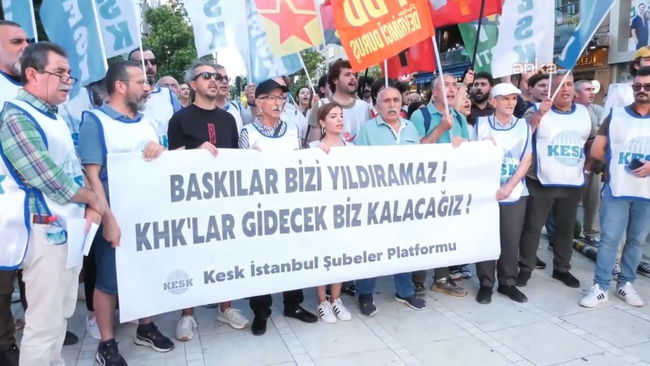 KESK'ten İstanbul'da 'KHK' protestosu