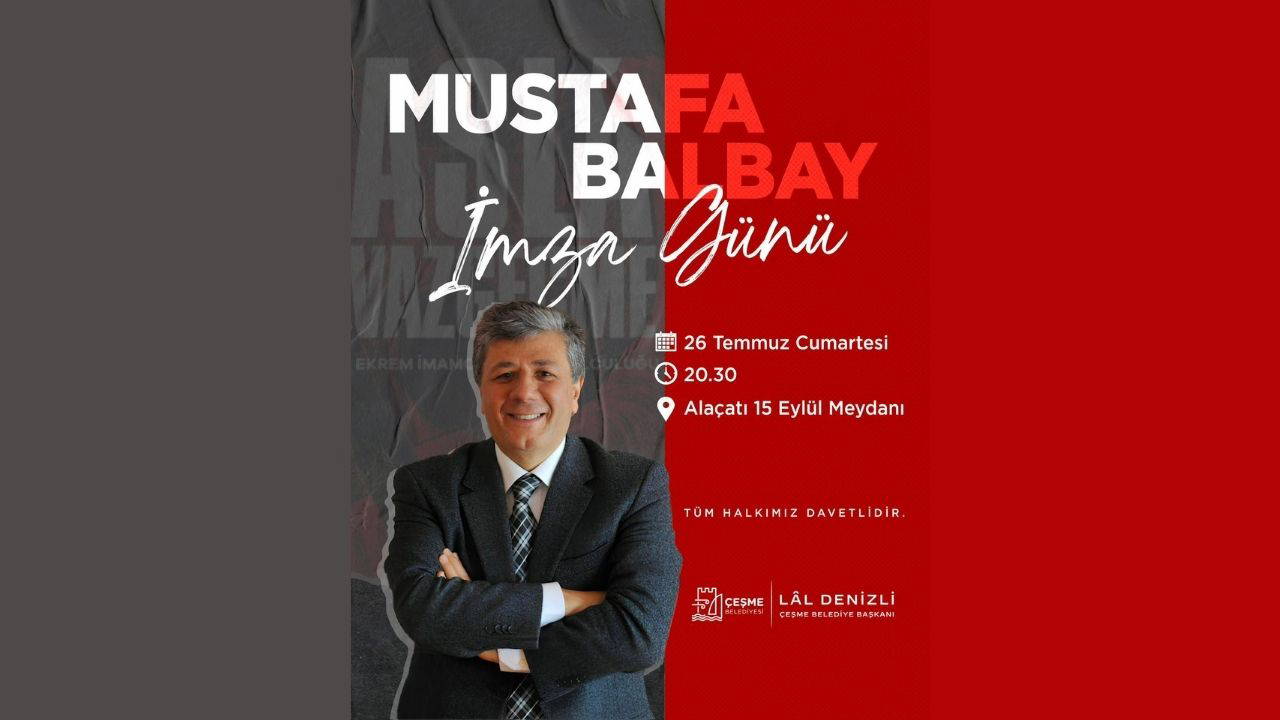 Mustafa Balbay Çeşme’da okurlarıyla bir araya gelecek