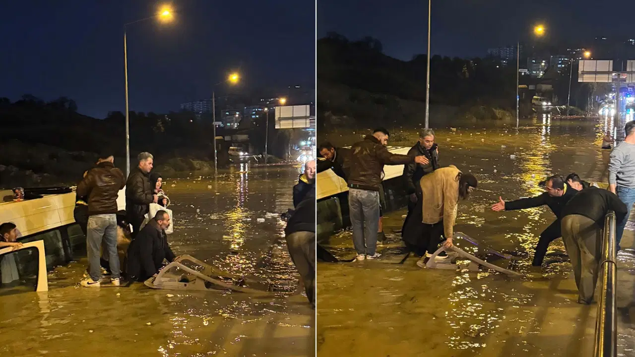 Aydın'da minibüsteki yolcular suya gömüldü: Görüntüler ortaya çıktı!