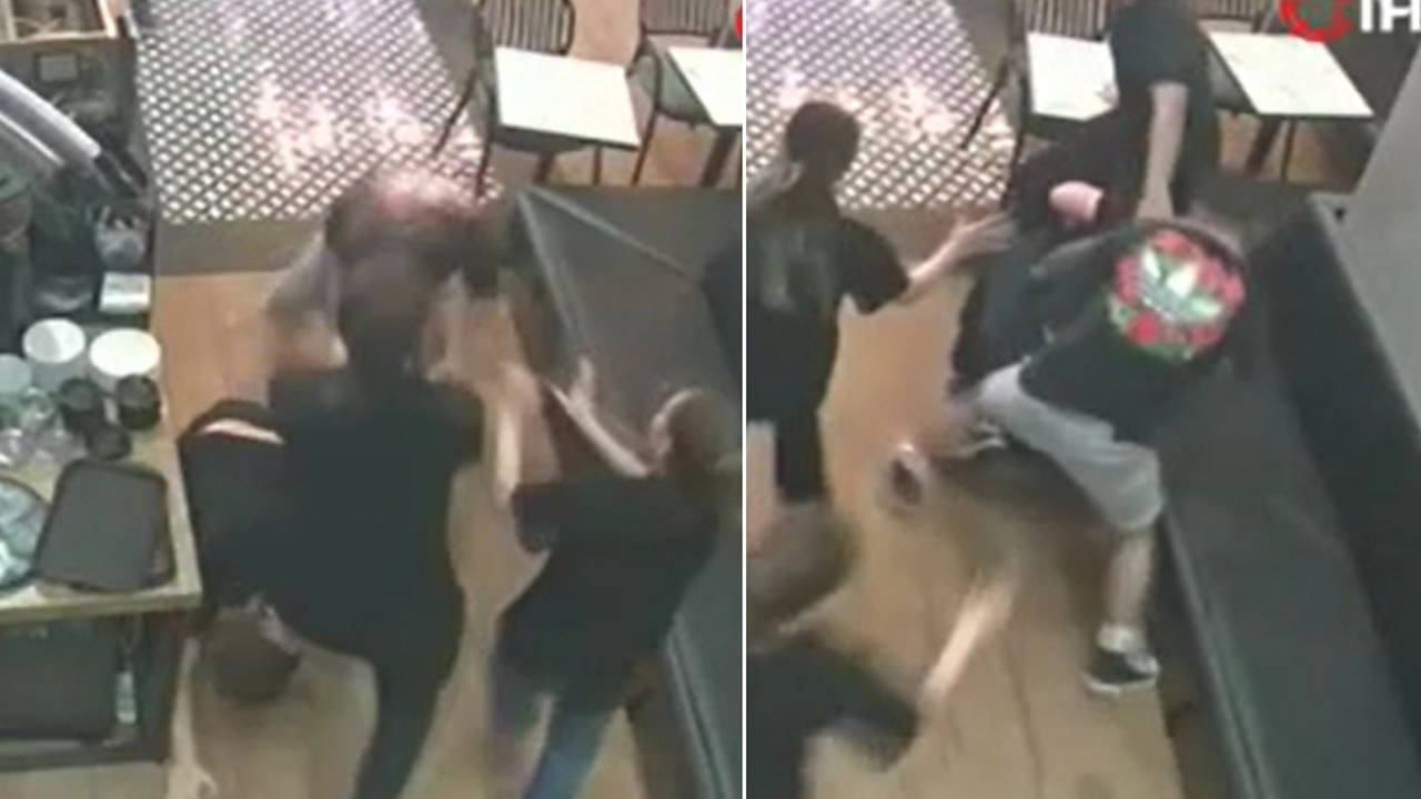 Kafe çalışanını öldüresiye darbetti: O anlar kamerada