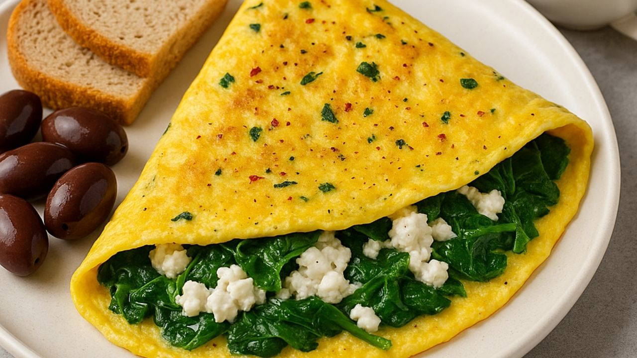 Kahvaltıların sağlıklı lezzeti: Ispanaklı peynirli omlet