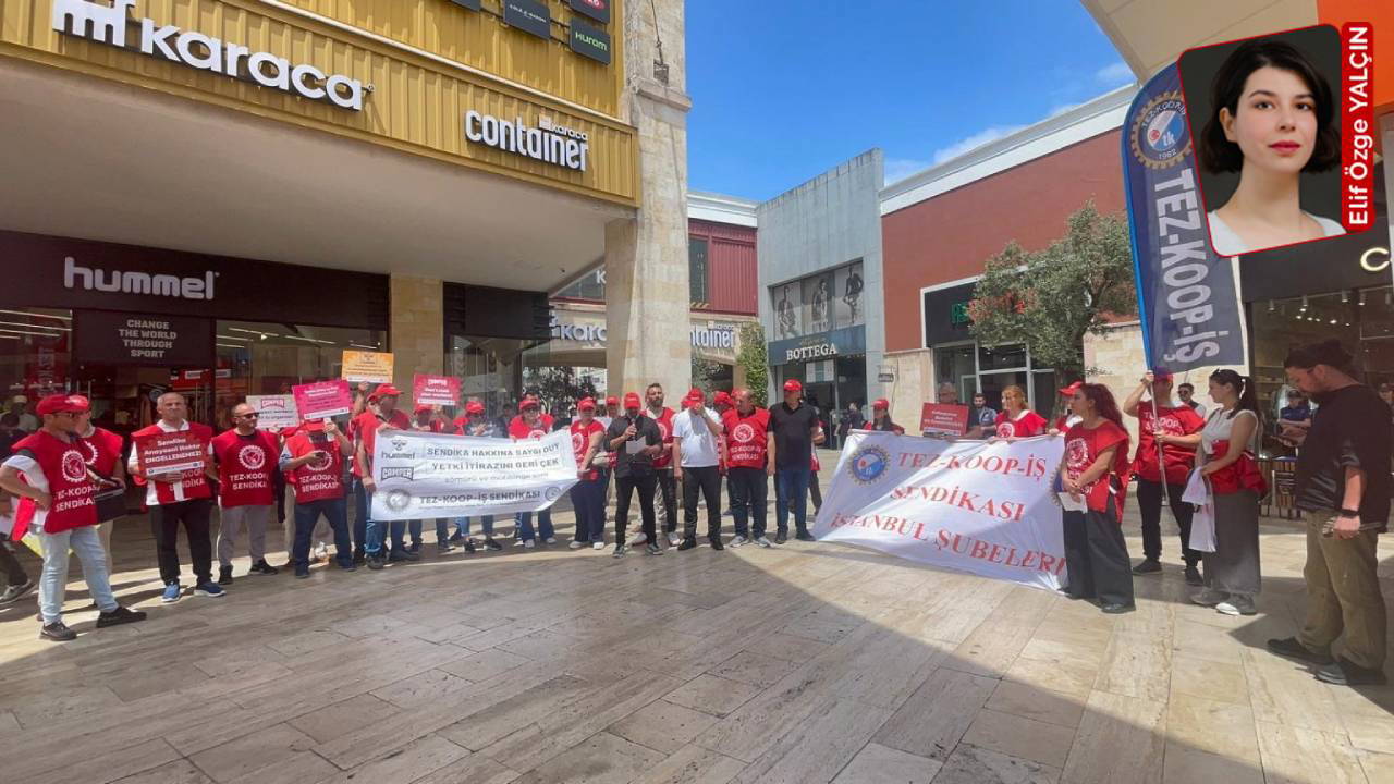 Tez-Koop-İş’ten AVM önünde eylem: ‘Işıltılı vitrinlerin ardında sömürü var’