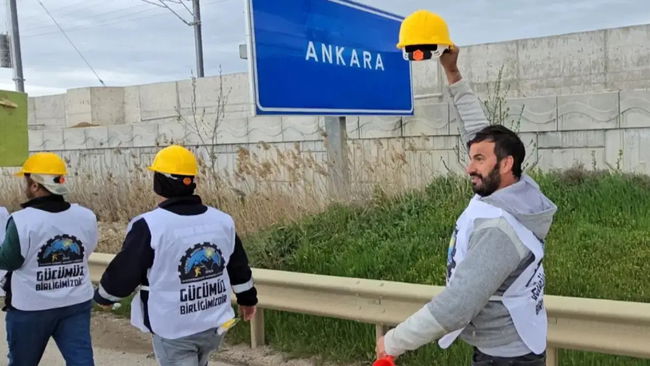 Doruk Madencilik işçileri Ankara yolunda...