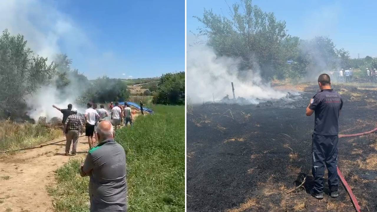 Bursa’da anız yangınında 20 dönüm alan zarar gördü