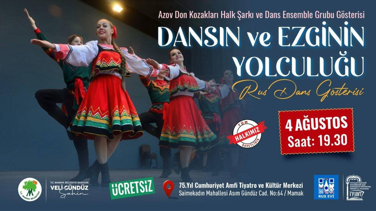 Mamak’ta dansın ve ezginin yolculuğu: Azov Don Kazakları Halk Şarkı ve Dans Topluluğu Ankara’da!
