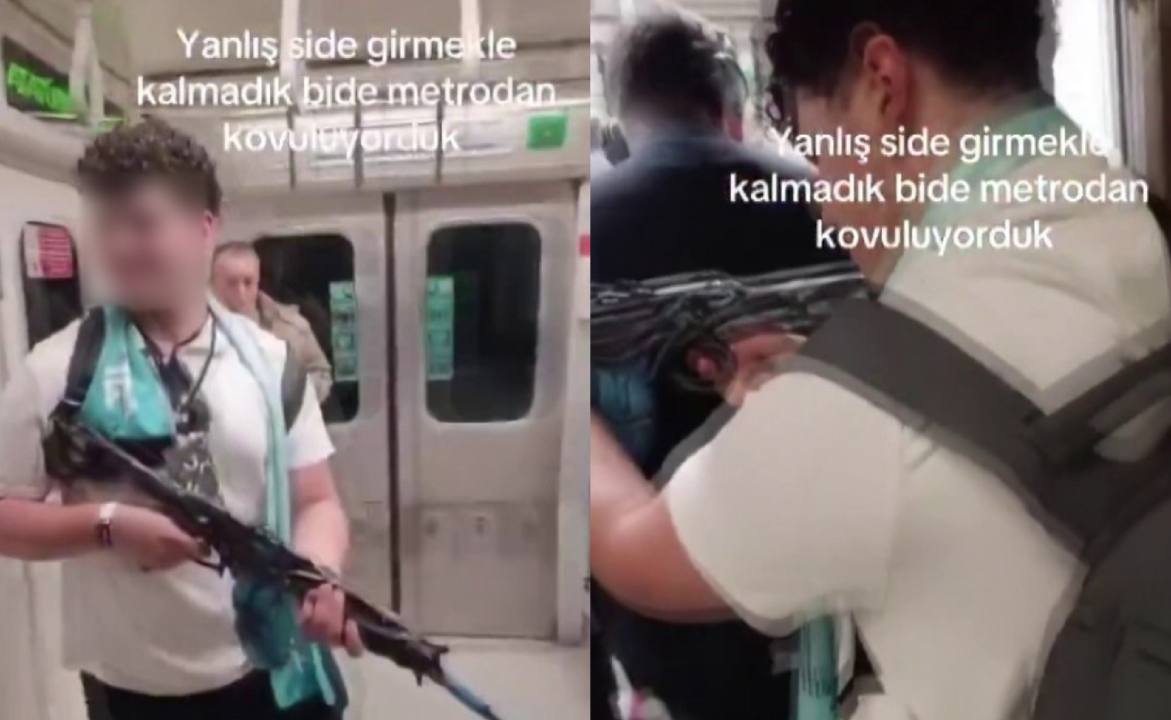 Metroda yolculara oyuncak tüfek doğrultmuştu... Gözaltına alındı!