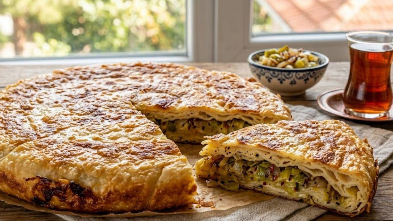 Kahvaltı sofralarına pratik lezzet: Pırasalı tava böreği tarifi