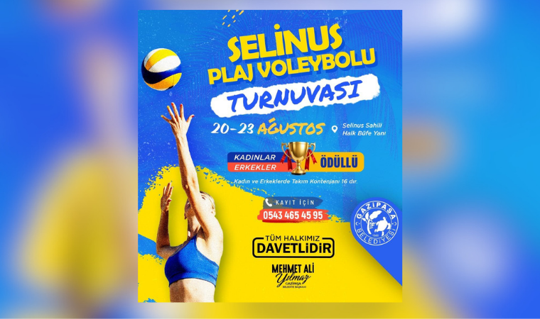 Gazipaşa’da plaj voleybolu heyecanı başlıyor