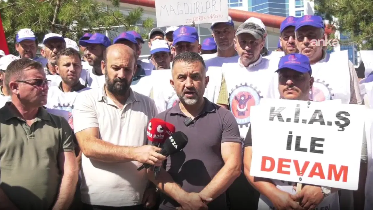 Türkiye Maden-İş Sendikası üyesi işçiler Yıldızlar SSS Holding önünde: "Yasal alacaklarımızı almadan Ankara’dan ayrılmayacağız"