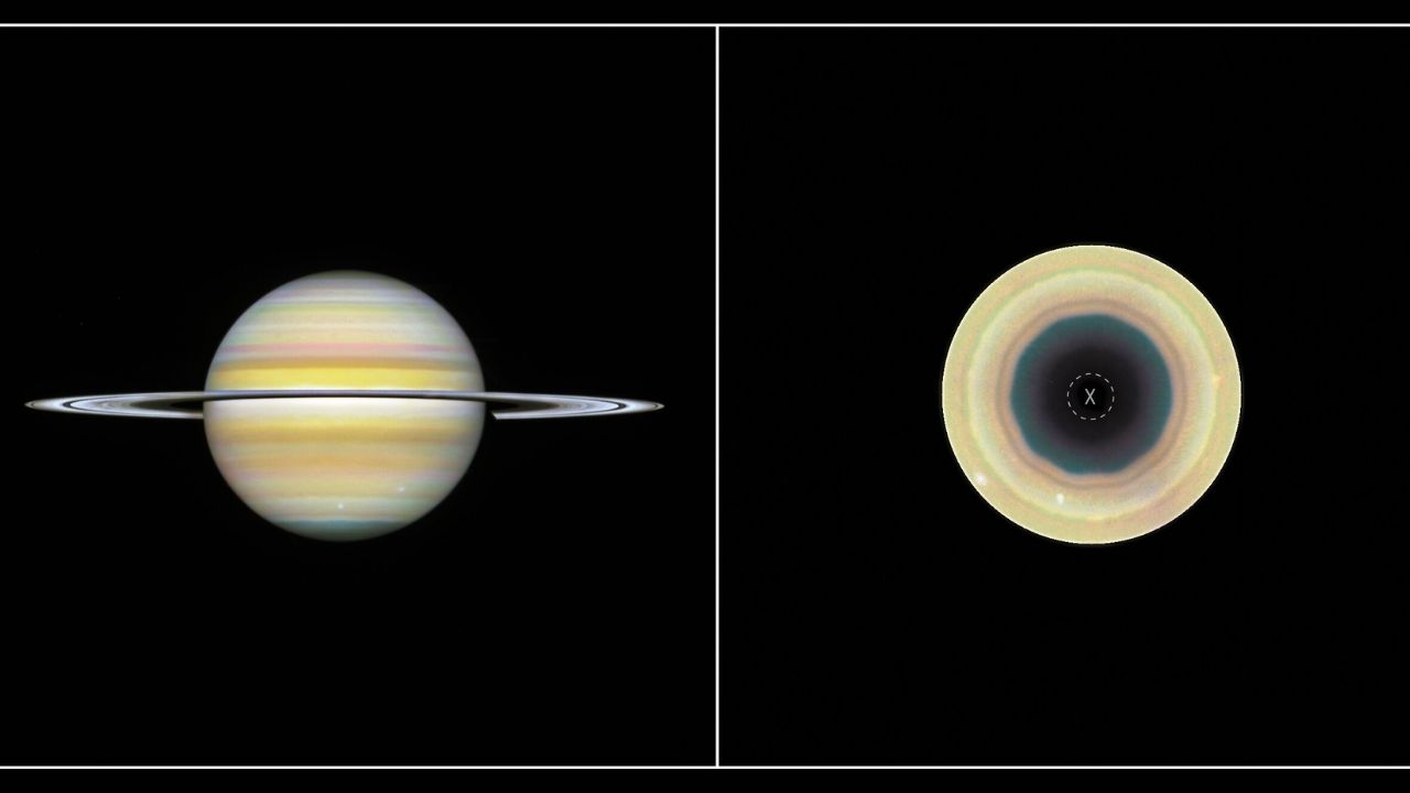 Hubble, Satürn'ün güney kutbunda 10 kenarlı bulut dalgası tespit etti