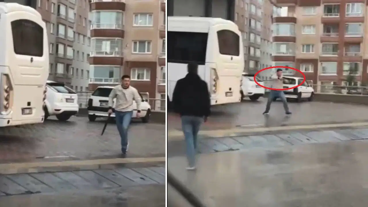 Kameraya yansıdı... Ankara'da pompalı tüfekli kavga!