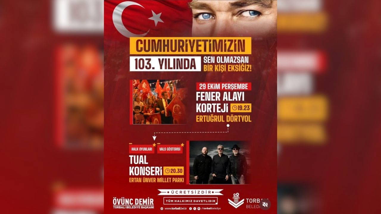 29 Ekim 2026 Cumhuriyet Bayramı konser takvimi! 29 Ekim 2026 Cumhuriyet Bayramı'nda İzmir'de hangi ilçede, kimin konseri var?
