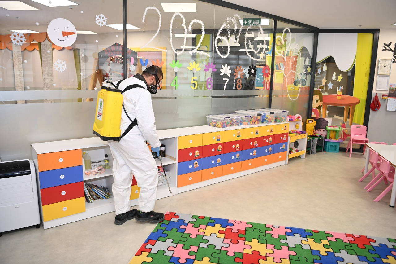 Mamak Belediyesi kreşlerinde yarıyıl tatili temizliği