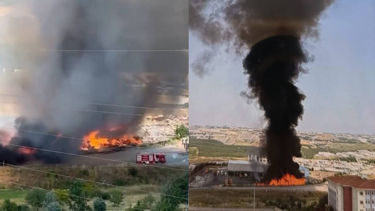 Çöp ayrıştırma tesisinde korkutan yangın!