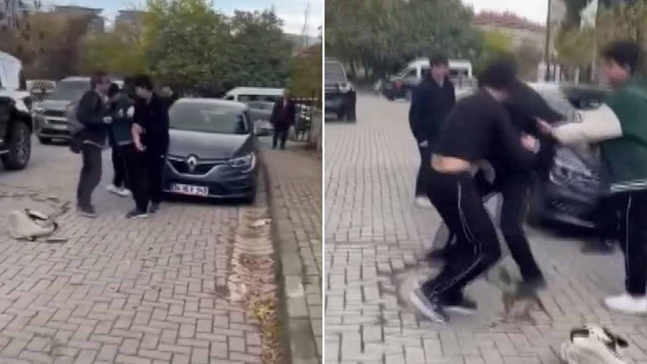 Güngören'de lise öğrencilerinin bıçaklı kavgası kamerada