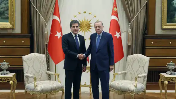 AKP'li Cumhurbaşkanı Erdoğan, IKBY Başkanı Neçirvan Barzani’yi kabul etti