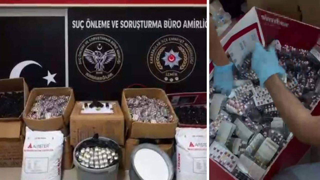 İzmir'de uyuşturucu operasyonu: Depodan binlerce sentetik hap ve kilolarca etken madde çıktı