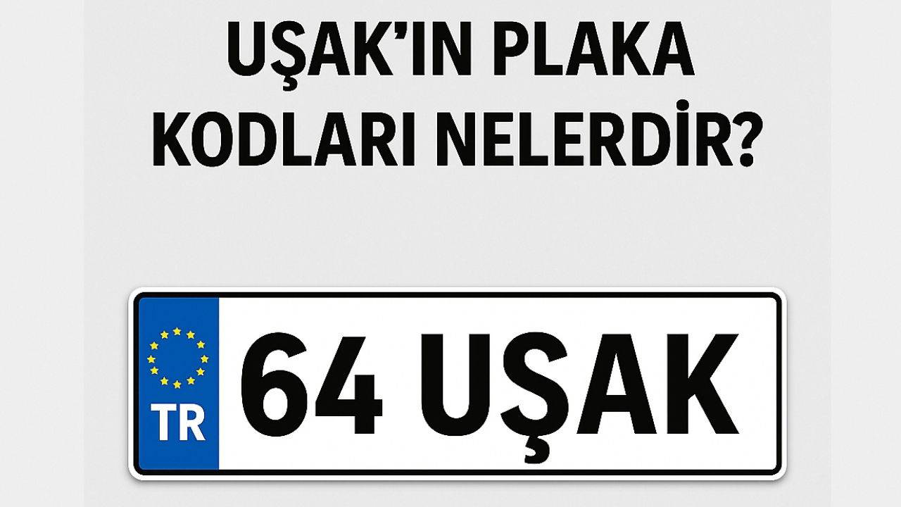 Uşak'ın plaka kodu ne? Uşak'ın plaka numarası kaç? Uşak ve ilçelerinin plaka harfleri...