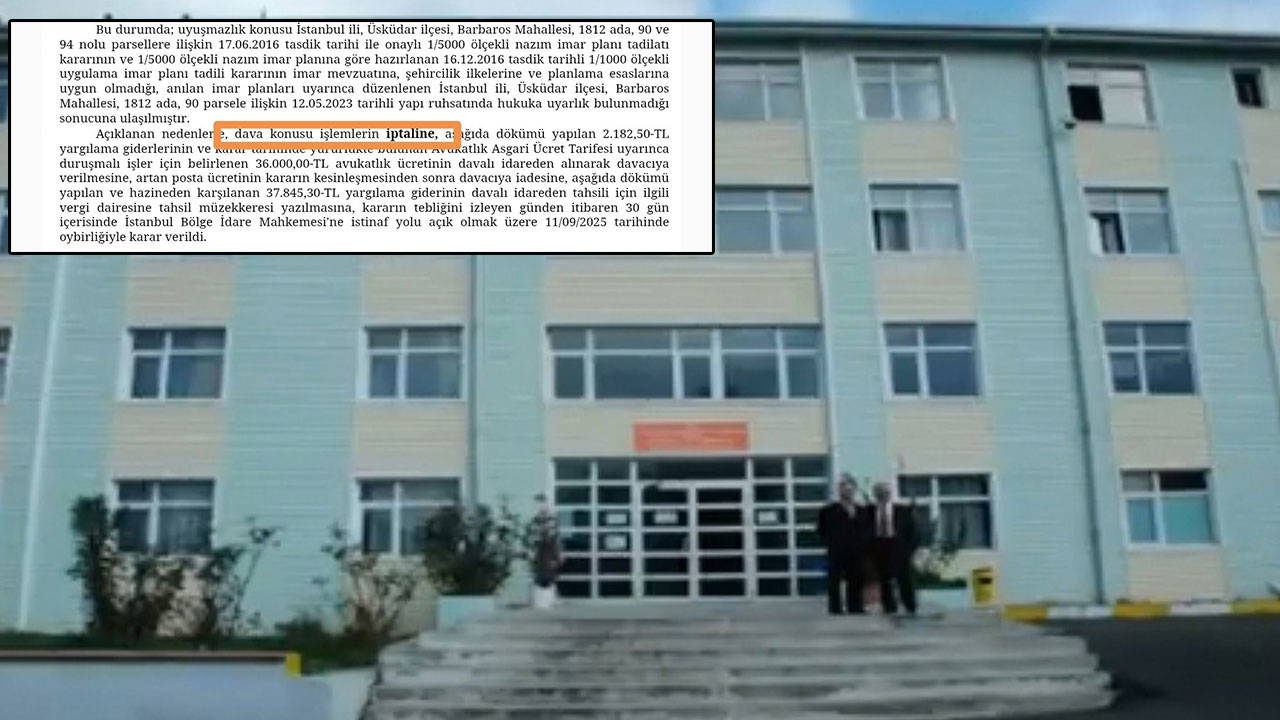 Üsküdar'da tarikata peşkeş çekilen yurt arazisi için mahkemeden iptal kararı!