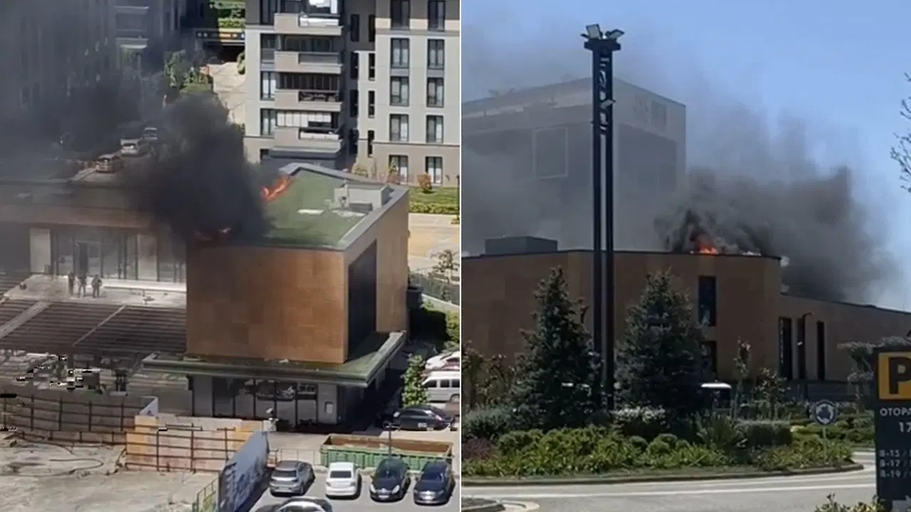 Küçükçekmece'de okul inşaatında yangın paniği