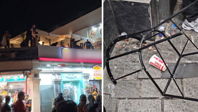 Taksim'de Galatasaray'ın şampiyonluk kutlamasında kavga