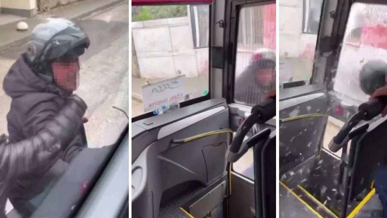 Adana'da işçi servisinin camını kaskla kıran motosikletli adli kontrol şartıyla salıverildi